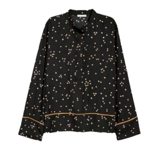 H&M Polka Dot Black & Cream Blouse(Size 4) - Picture 1 of 5